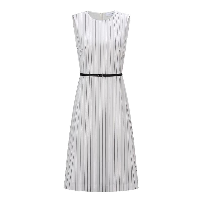 Ports Women's Striped Belted Midi Dress