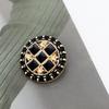 6Pcs Luxurious Design Inlaid With Rhinestones Metal  Button For Clothing Coat Skirt Clothing Accessory High Qulity Glod Black