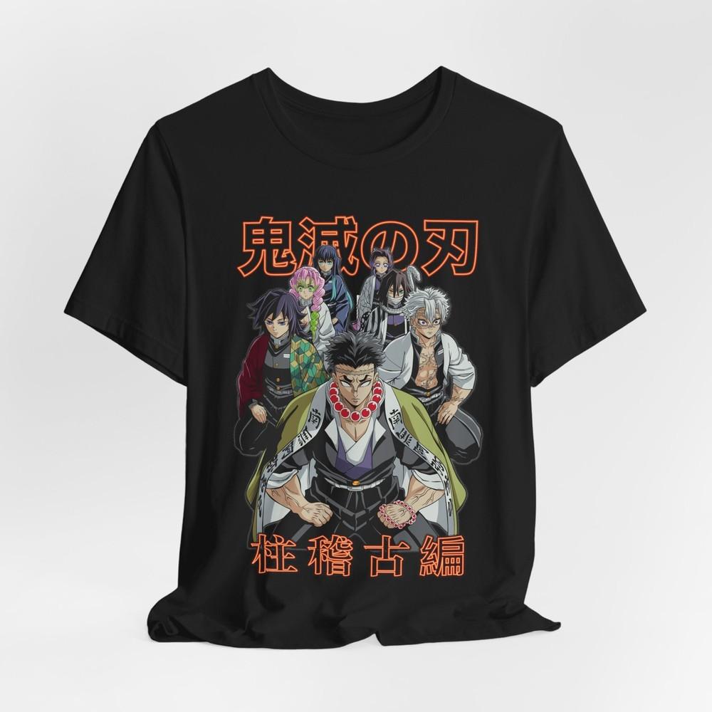 Anime-Themed Unisex T-Shirt Tee Tops - Demon Slayer Character Design, Casual Wear, Gift