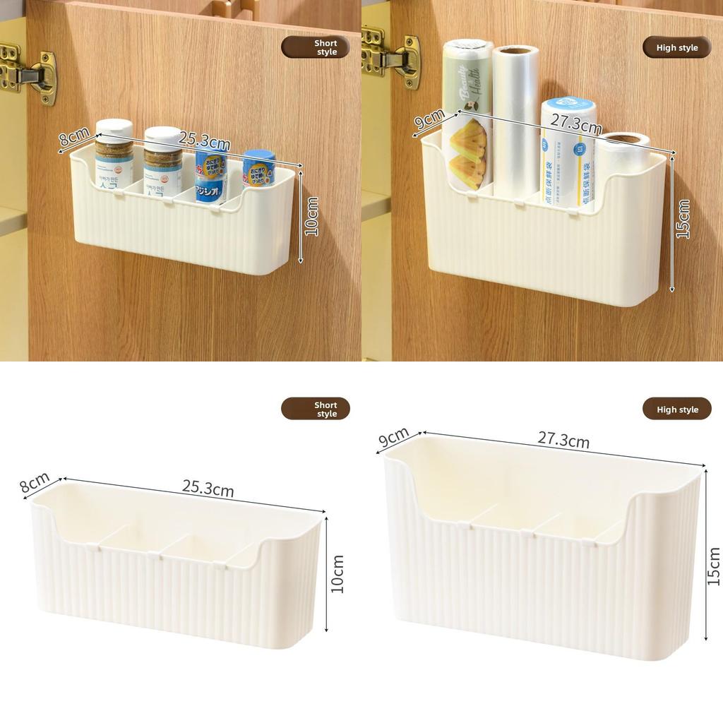 Plastic Wall Mount Kitchen Storage Organizer With Multipurpose Design For Modern Home Use