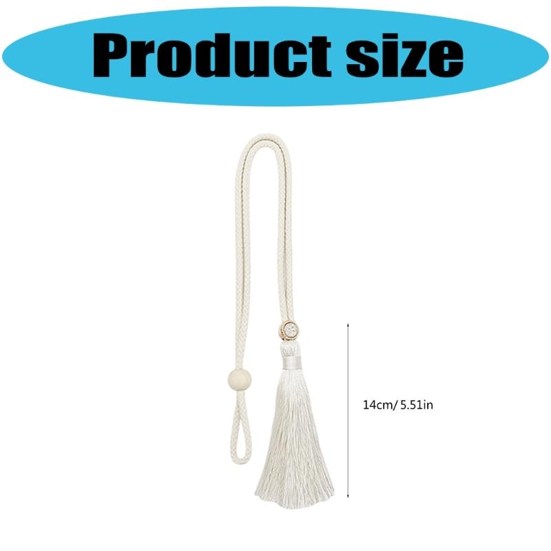 2pcs Natural Curtain Tiebacks Hanging Bind Rope Buckled Holder Tasseled For Bedroom Living Room Easy Installation