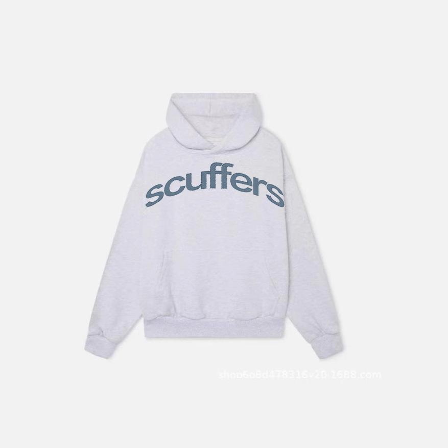 Women's Letter Embroidery Hoodie Loose Long Sleeve Pullover Hooded Sweatshirt With Front Pocket