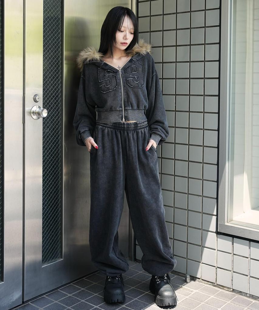 WEGO XS Sumikuro Sweat Pants Women's Wide-Leg