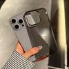 Carcasă de telefon de lux din cristal transparent și policarbonat dur negru pentru iPhone 16 15 14 Plus 13 12 11 Pro Max, Capac spate transparent rezistent la șocuri