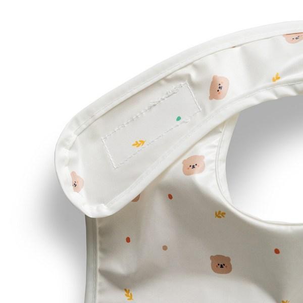 Babyclaw Baby Table Integrated Type, Child-led Baby Food, Waterproof Bib, Tank Top, Zipper Type, Bear Ivory, 1 Piece, 1 Piece