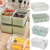 Box Bins Clear with 4 Detachable Refrigerator Storage Lid Large Capacity Rectangle Fridge Vegetables
