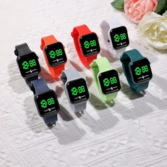 

Модные наручные часы с большим квадратным циферблатом, удобный силиконовый ремешок, четкое считывание, точное время, силиконовые часы