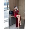 Black Evening Dress Dress Women's  New Banquet Temperament Fishtail High-end Velvet Dress High-end Sense Will Winter