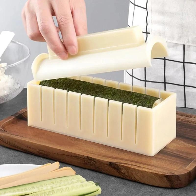 Sushi Maker Equipment Kit Plastic Sushi Rolls Mold Round Square Heart-shaped Sushi Making Tools Cake Roll Mold Kitchen Tools