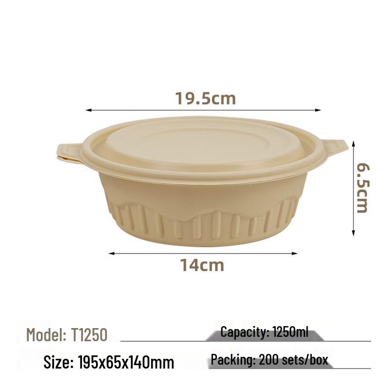 Eco-Friendly Corn Starch Disposable Takeaway Bowls with Lids