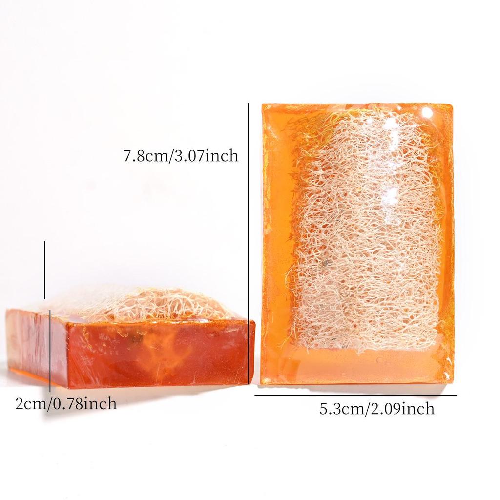 Loofah Honey Turmeric Lemon Soap with Vitamin E - Deep Cleansing & Brightening Facial and Bath Cleanser