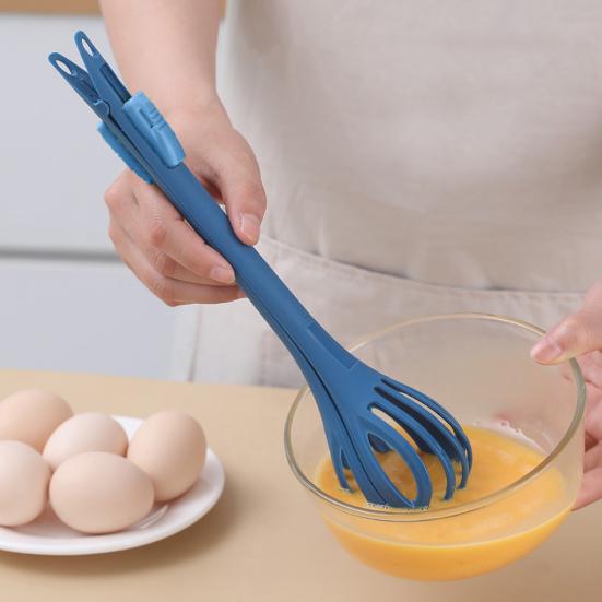 3-i-1 köksredskap äggvisp omrörare mattång sil med halkfria tänder värmebeständigt köksverktyg för bakning matlagning