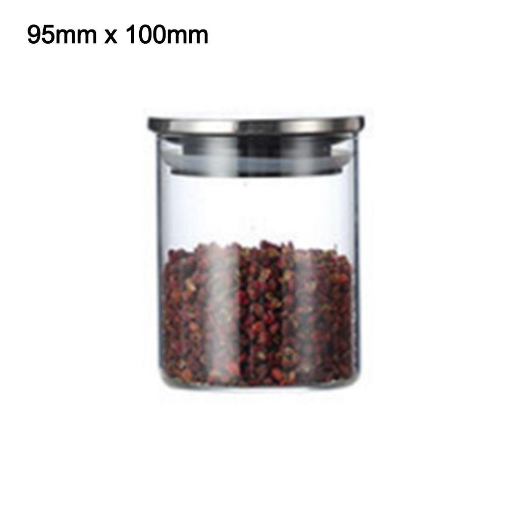 With Stainless Steel Lid Sealed Can Transparent Coffee Bar Station Organizer  Kitchen Supplies