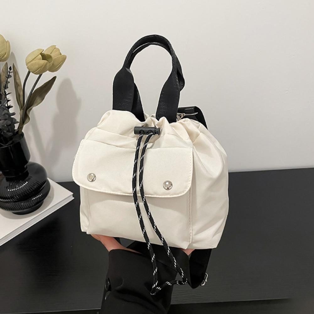 Handbag Nylon Shoulder Bag Korean Style Small Crossbody Bag Cute Drawstring Bucket Bag  Travel