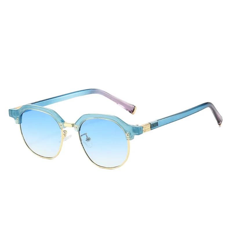 New Half Frame Sunglasses Man Woman Luxury Designer Sun Glasses High Quality Male Retro Eyewear Metal