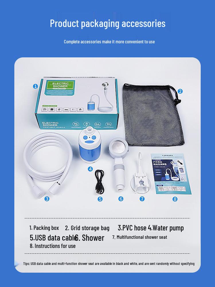 Portable Wireless Rechargeable Shower for Camping and Construction Sites