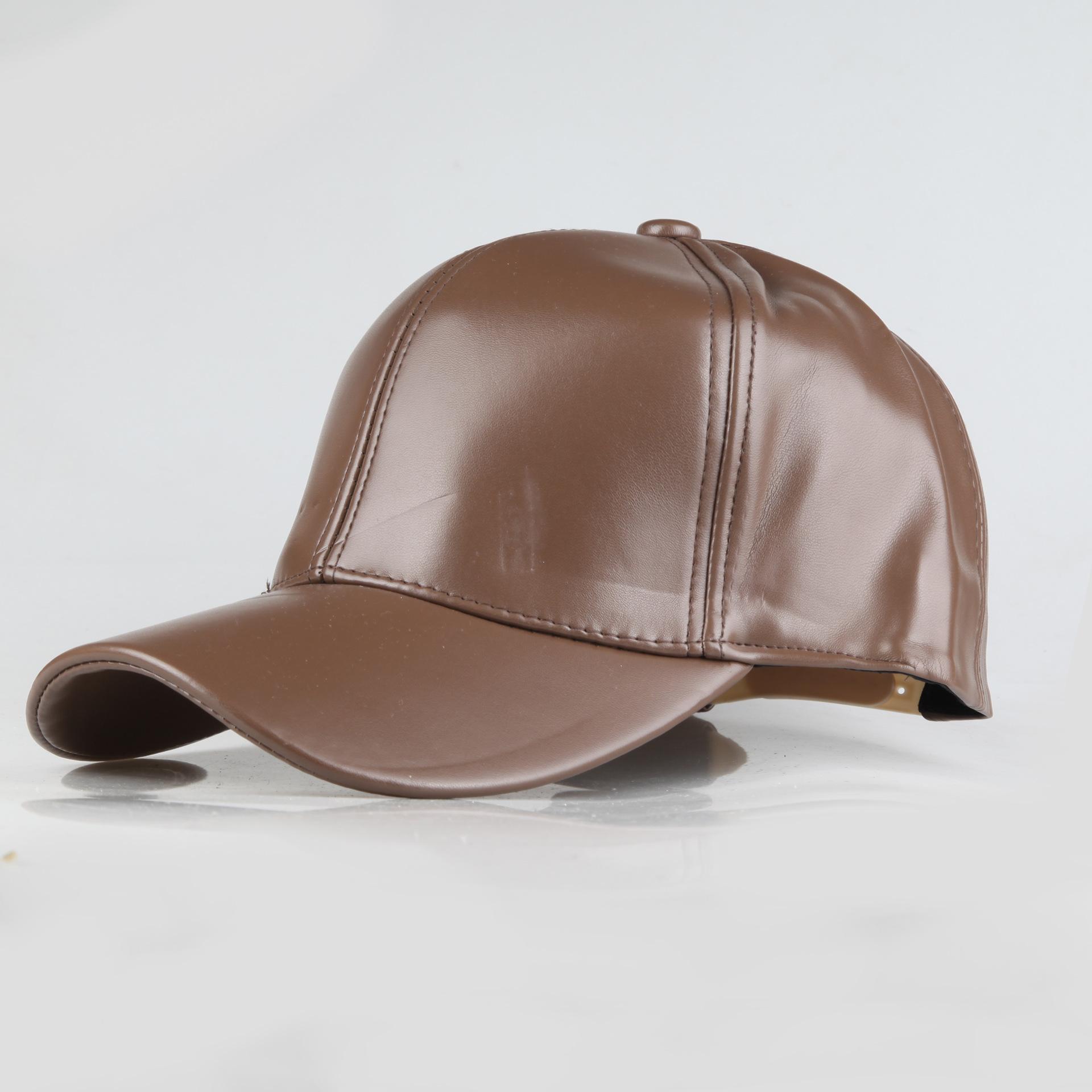 

Новые осенне-зимние легкие кожаные бейсболки, бейсболки для женщин и мужчин, корейская версия темно-коричневого