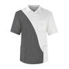 Men's Short Sleeve Button Lapel Solid Color Chest Pocket Dry-nurse Top