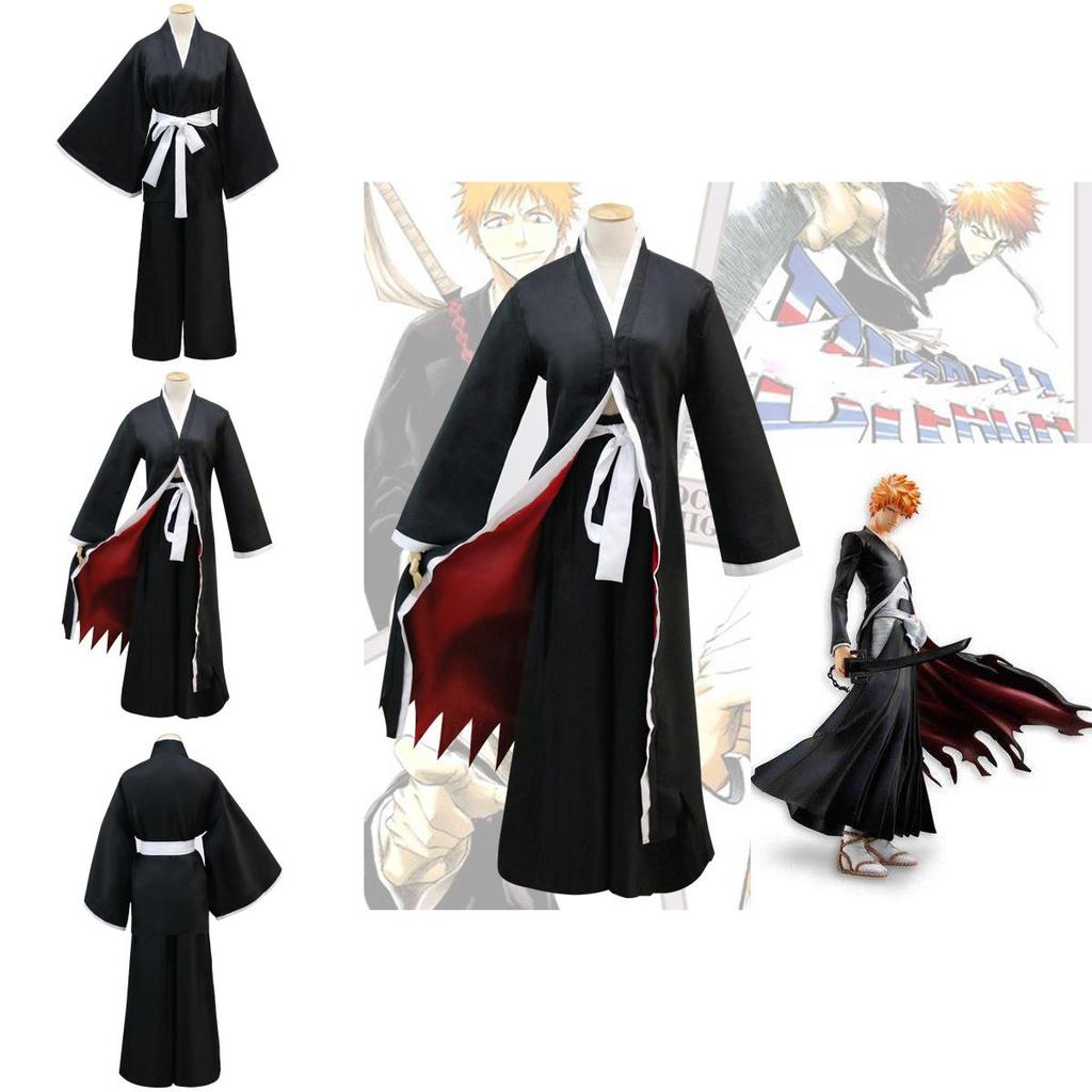 Hochwertiges Bleach Kurosaki Ichigo Cosplay-Kostüm mit zeitlosem Umhang-Design