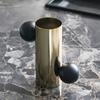 Light Luxury Metal Cylindrical Bead Dot Flower Arrangement Ornaments Model Room Desktop Vase Designer Art Soft Decoration
