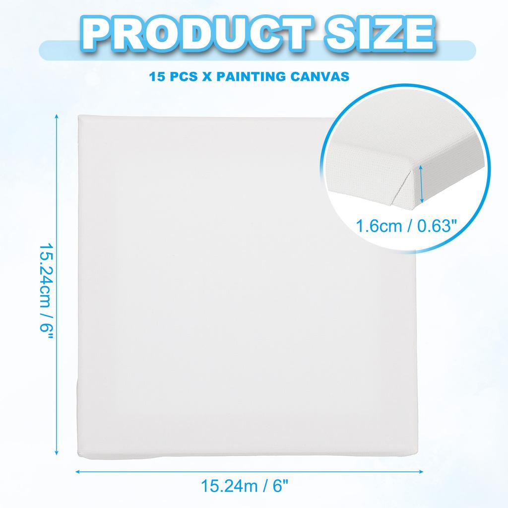 6-40Pcs White Blank Square Artist Canvas Pine Wood Board Frame Cotton Artist Canvas Boards for Oil Painting Acrylic Watercolor