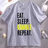 Eat Sleep Gamble Repeat Funny Graphic Tee Shirt Casual Cotton Short Sleeve Round Neck T Shirt Breathable Print Tshirt Clothes