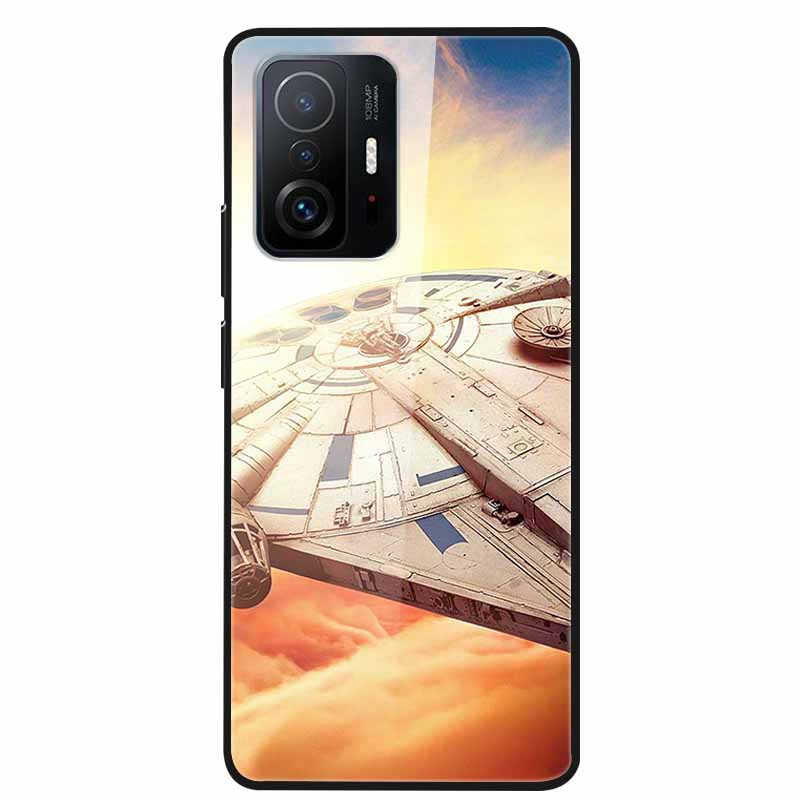 Case For Xiaomi 11T Pro Glass Hard Tempered Glass PC Phone Cover For Xiaomi Mi 11T 11 T Pro Shockproof Landscape Cute Capa Coque