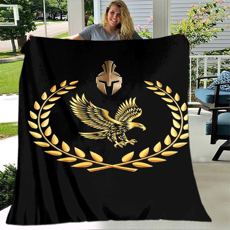 1pc Blanket SPQR Roman Eagle Print Design, Lightweight Blanket for Sofa, Bed- Soft &Warm, Gift for All Seasons Like Christmas, Halloween