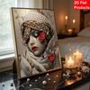DIY Roses and Women Pearl Diamond Art Kits Without Frame 30x40cm Gem Art Diamond Painting Kits for Adults/Beginners Gift Idea Home Wall Decor