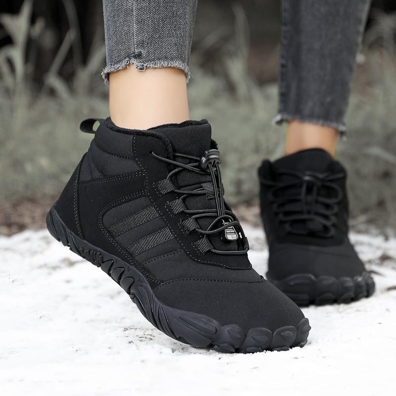 Warm Snow Boots Plush Cotton Shoes Non-slip Winter Outdoor Sneakers Ankle Boots Barefoot Walking Hiking Sports Shoes