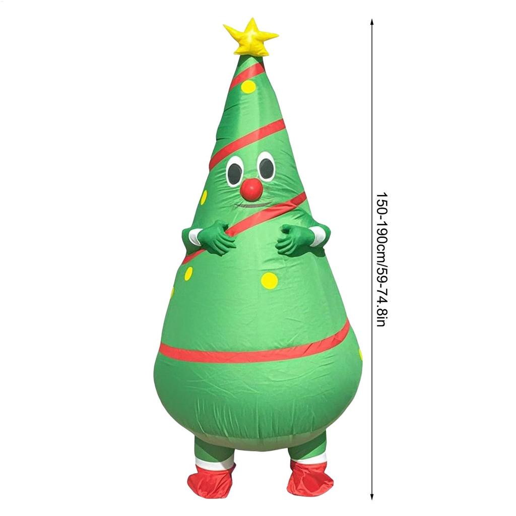 Adult Inflatable Christmas Tree Costume Reusable One Size Fits Men Women Dress Up Outfit for Stage Cosplay Event Parade Party