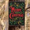 Vintage Christmas Metal Tin Sign Wall Art Country Style Holly Berry Pattern Holiday Home Decor