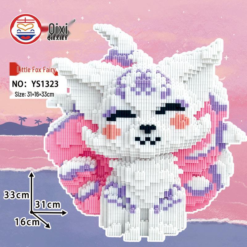 Seria Vulpea cu Nouă Cozi Ursuleț din Cărămizi Jucărie Puzzle Educativă pentru Băieți și Fete