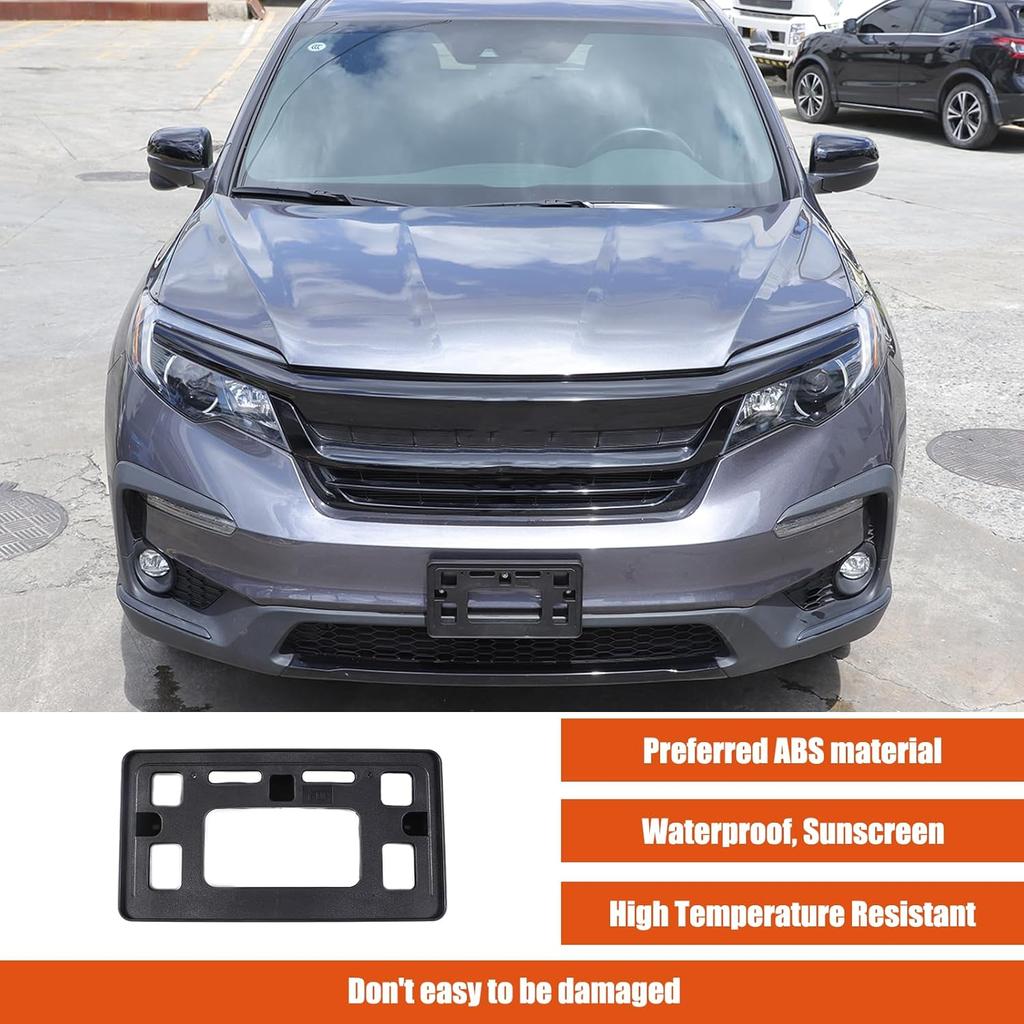 Front License Plate Frame Bracket for Honda Pilot 2019-2022 Accessories Front Bumper License Plate Tag Mounting Bracket Frame Holder Front Bumper Tag