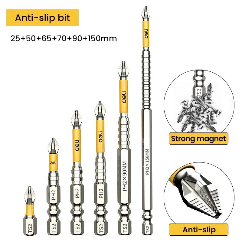 25-150mm Cross Magnetic Screwdriver Bit Alloy Steel Anti-Slip Long Drill Bits PH2 Impact Screwdriver Bit For Wood Tool