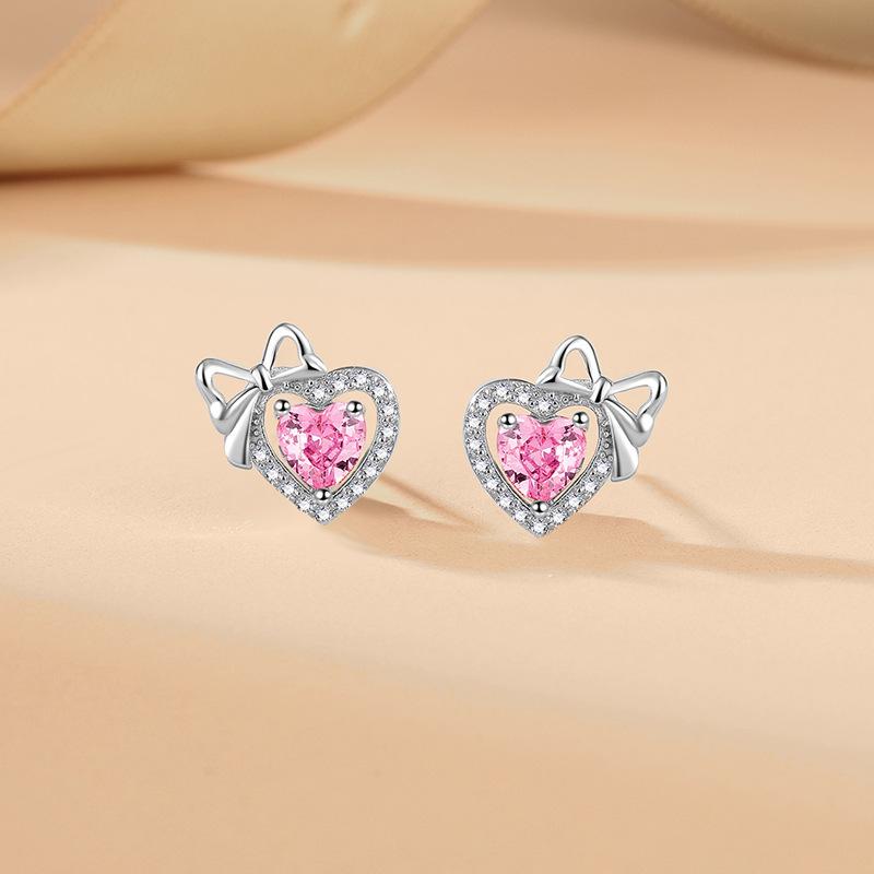 

Оригинальные серьги-гвоздики Love Bow, женские легкие роскошные серьги Cold Wind, украшения для ушей с бриллиантами и цирконами