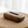 Rectangular Walnut Tissue Box Smooth-surfaced Tissue Paper Holder Tissue Dispenser  Living Room