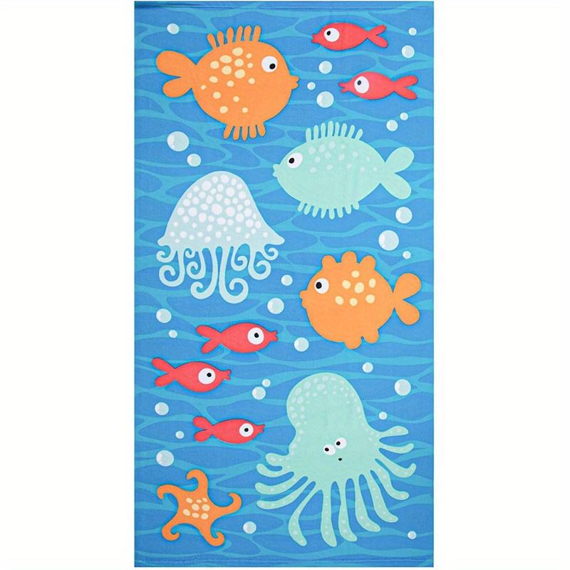 

Beach Towel Cute Ocean Animals Pattern Sun Protection Windproof Suitable for Swimming Pool Camping Travel Blanket W40*H60(CM)