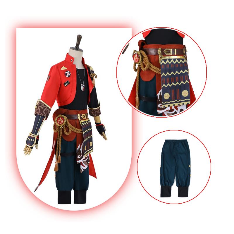 Game Genshin Impact Tohma Cosplay Costume Thoma Cosplay Costume For Man Halloween Cosplay Full Set With Headwear