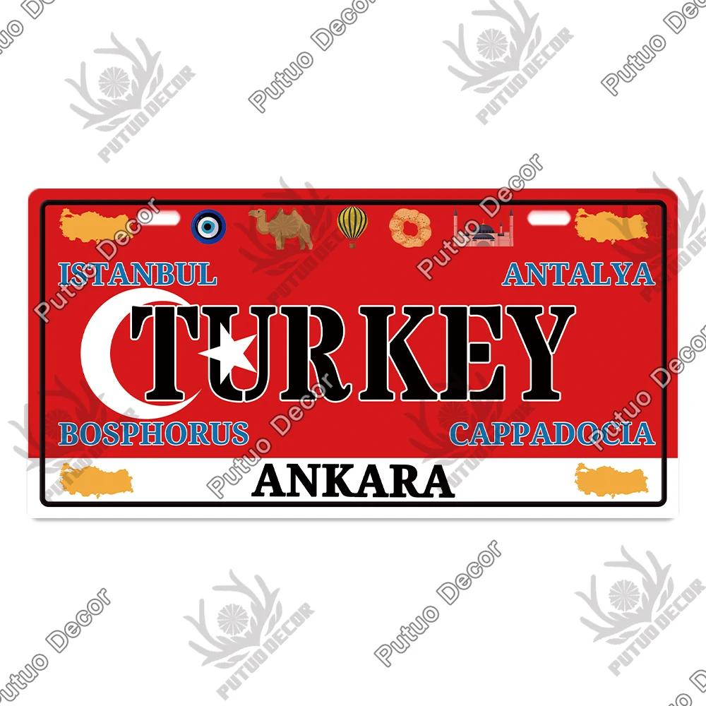 Putuo Decor Country - Themed Vintage Metal Sign with License Plate Plaque - Ideal for Bar Pub Club and Home Wall Decoration