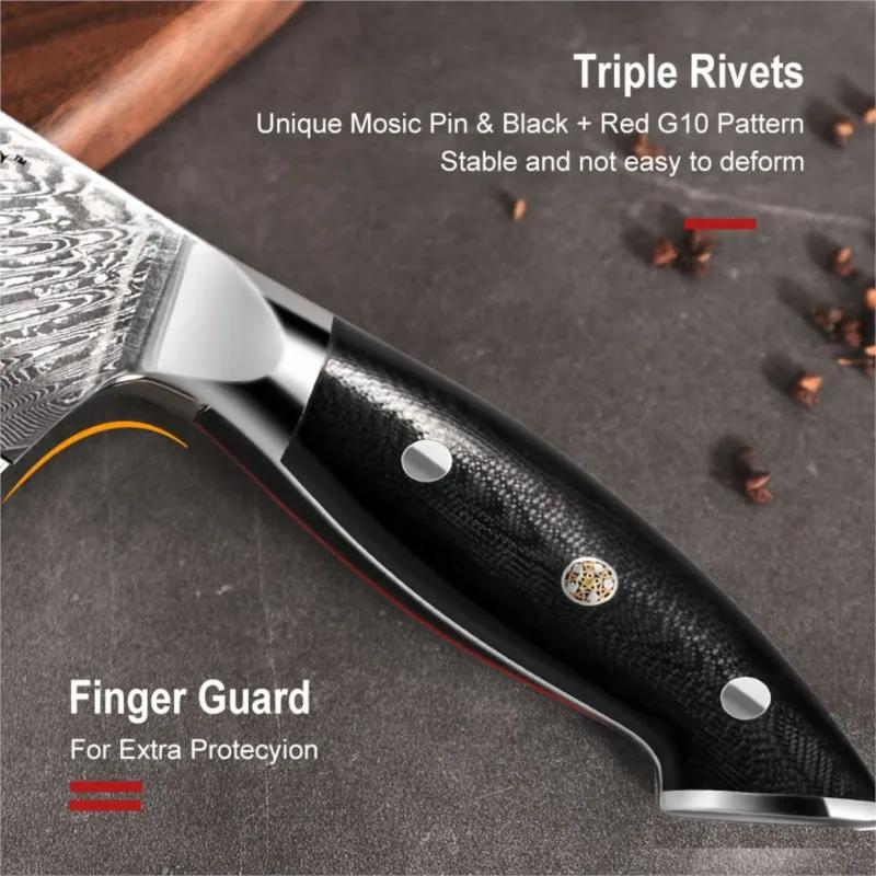 Damascus Chef Knife AUS-10 Steel 67-layer Vg10 Sharp Slicing Meat Knife Home Cooking Tools Fish Meat Cutting Cleaver Tool
