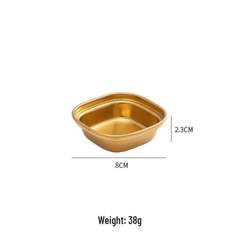 Korean-Style Gold 304 Stainless Steel Divided Dipping Dish for Sauces and Condiments, Available In Two or Three Compartments