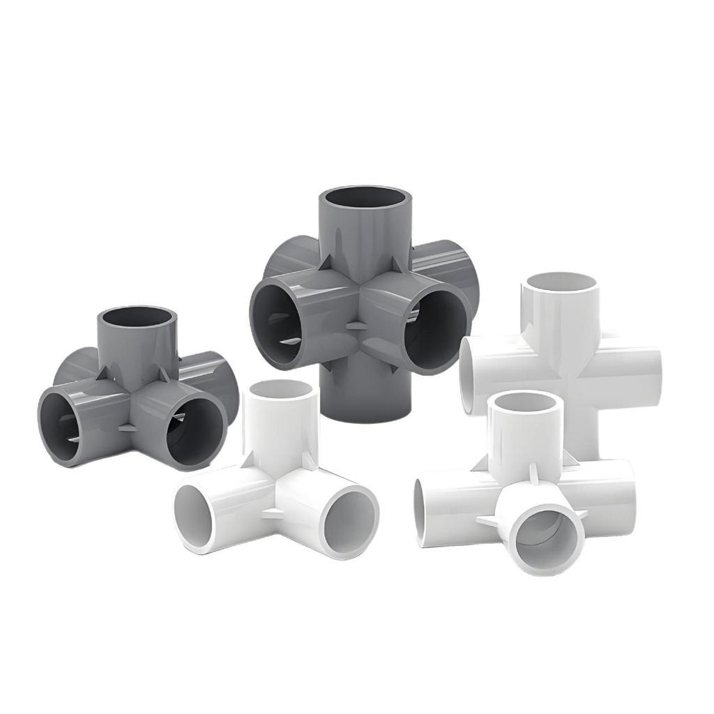 PVC Multi-Directional Shoe and Storage Rack Connector - 3D DIY 25/32mm Pipe Fittings (Tee, 4-Way, 5-Way, 6-Way)