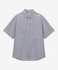Basic House Oxford Semi-Overfit Short Sleeve Shirt Gray Lzws3101