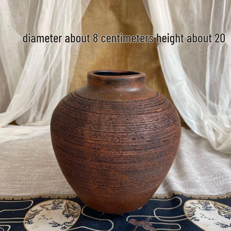 Винтажная керамическая ваза ручной работы для сухоцветов, суккулентов и декораций - китайская керамика для гостиной