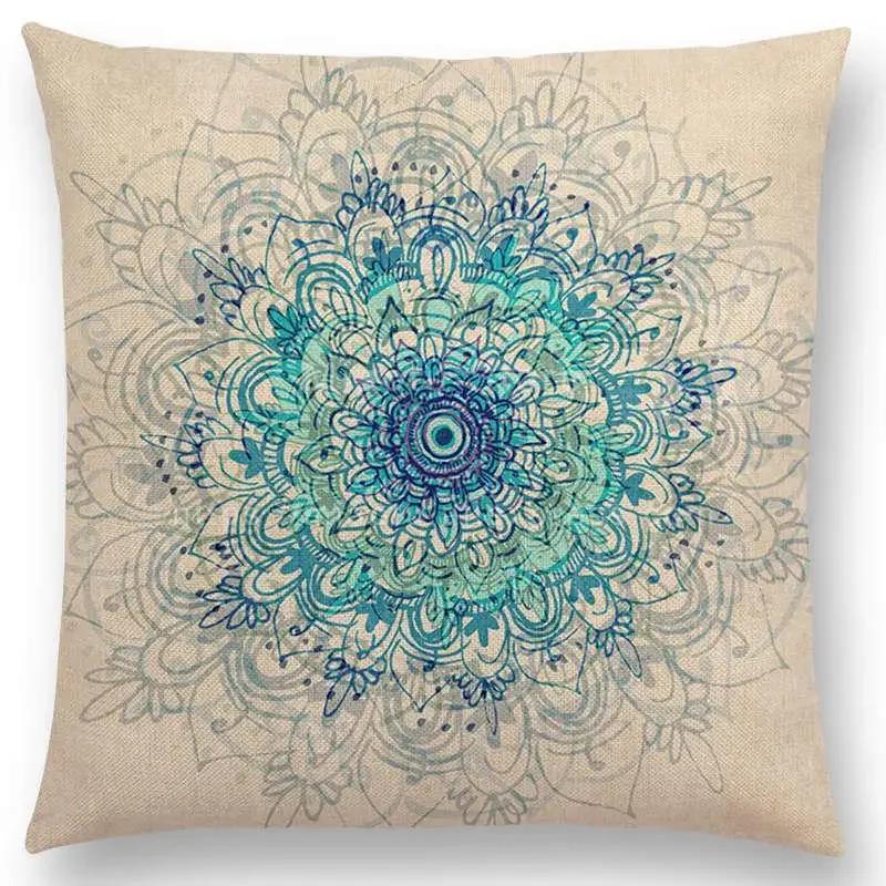 

Mandalas Printing Pillow case Boho Style Flower Hope Colorful True Soul Live Laugh Love Free Spirit Dream Floral Cushion Cover 66x66cm