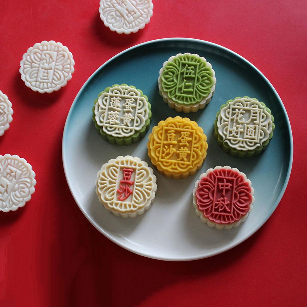 Traditioneller chinesischer Geschmack Texturierte Formen Mondkuchenformen Gebäckstempel Mondkuchenstempel Mungobohnenkuchenformen für DIY