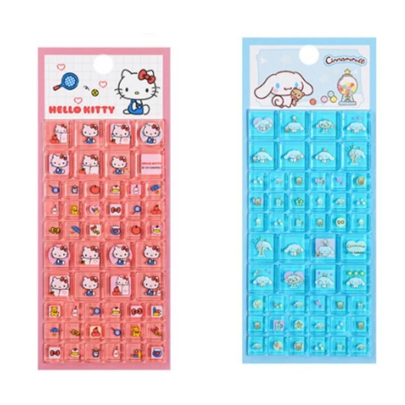 New Hot 3D Sanrio Hello Kitty square sticker, anime style, suitable for DIY mobile phone decoration, rhinestone decal, gift