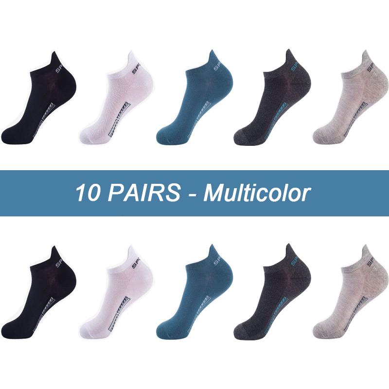 10 Pairs High Quality Men Socks Breathable Cotton Sports Boat Sock Mesh Casual Athletic Summer Thin Cut Short Sokken Size 38-45