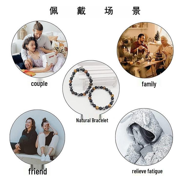 Evropský a americký náramek z přírodního kamene tygří oko - 6 mm, 8 mm, 10 mm